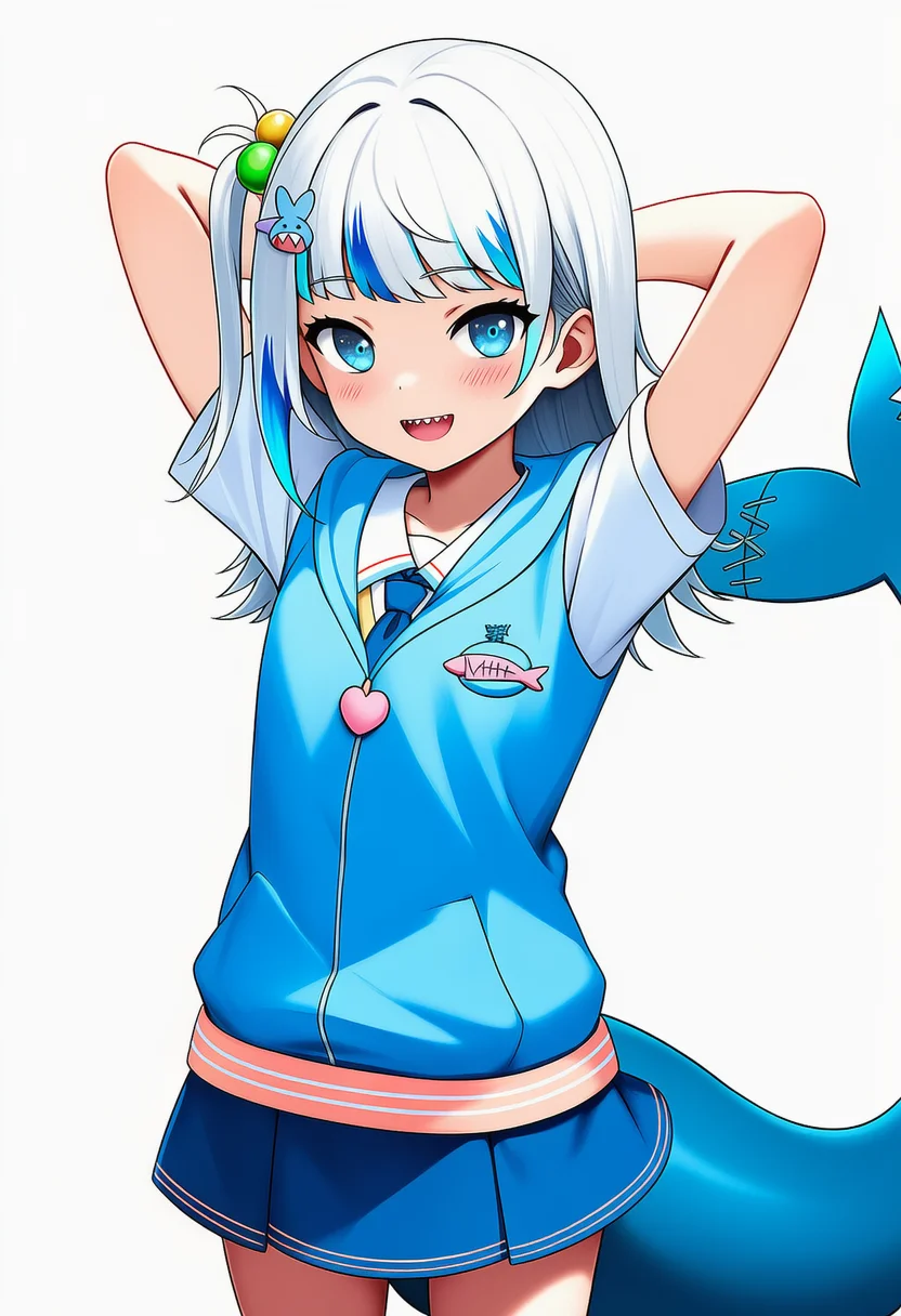 gawr gura (school uniform)