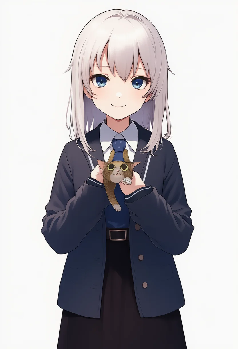 girl holding a cat (kancolle)
