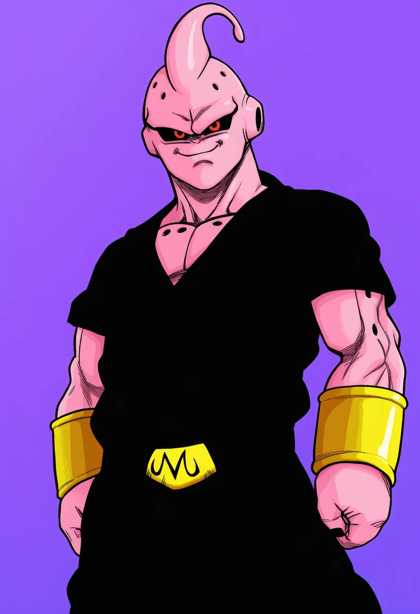 AI-generated NovelAI Diffusion V4.5 sample of the "kid buu" tag