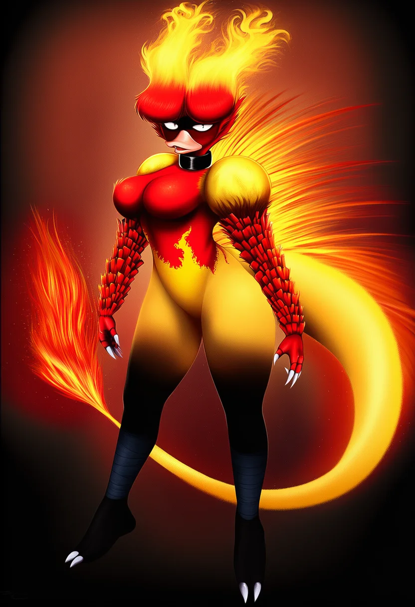 AI-generated NovelAI Diffusion V4.5 sample of the "magmar" tag