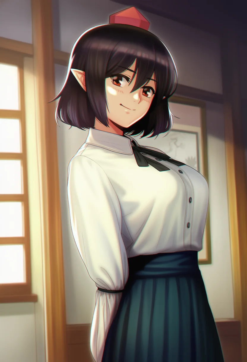 shameimaru aya (newsboy)
