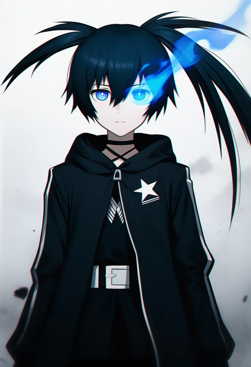 AI-generated NovelAI Diffusion V4.5 sample of the "black rock shooter" tag