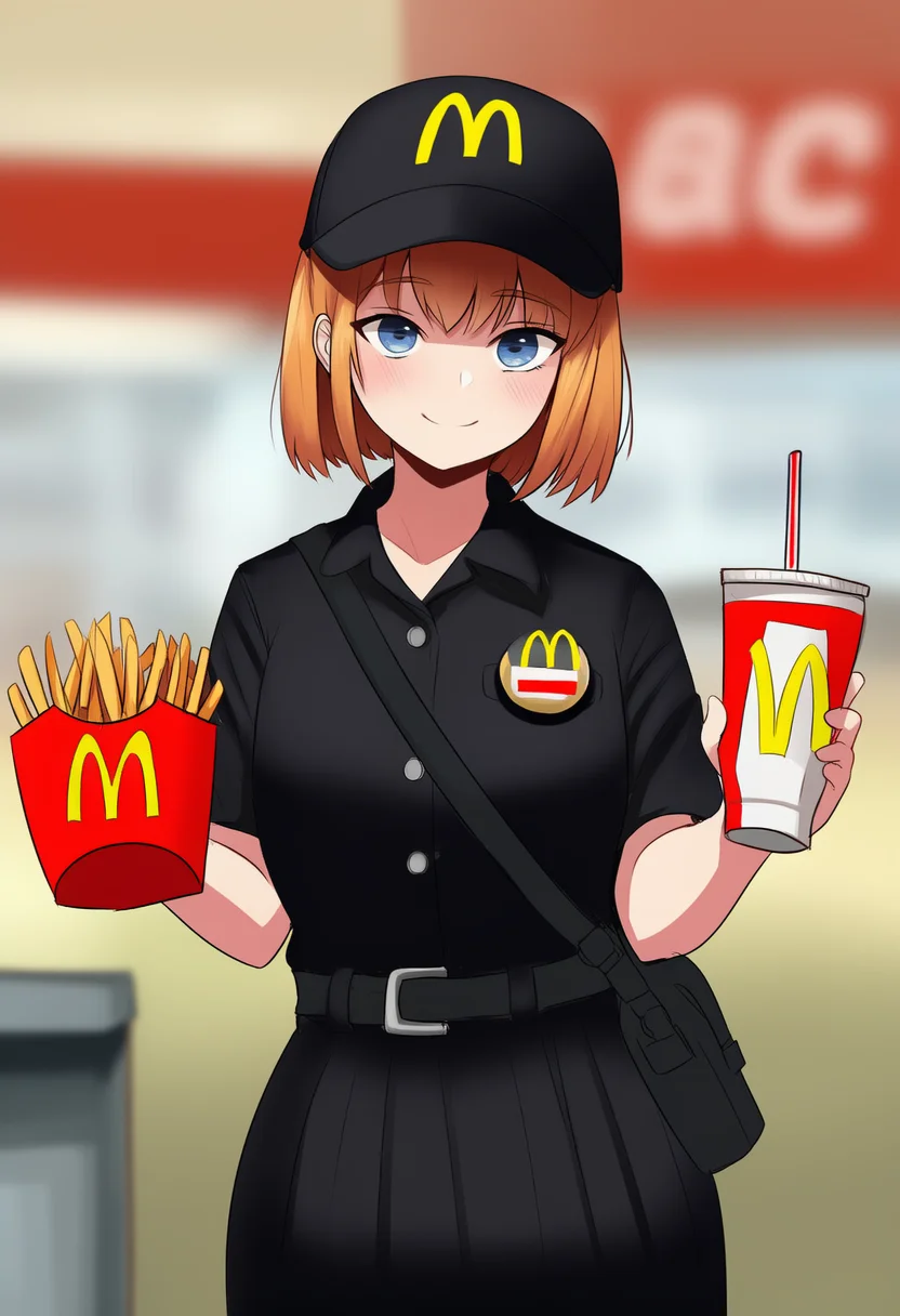 AI-generated NovelAI Diffusion V4.5 sample of the "mcdonald's" tag