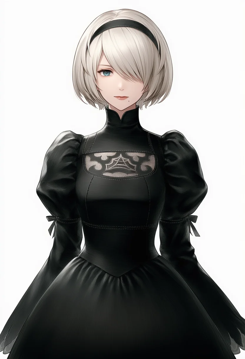 AI-generated NovelAI Diffusion V4.5 sample of the "nier:automata" tag