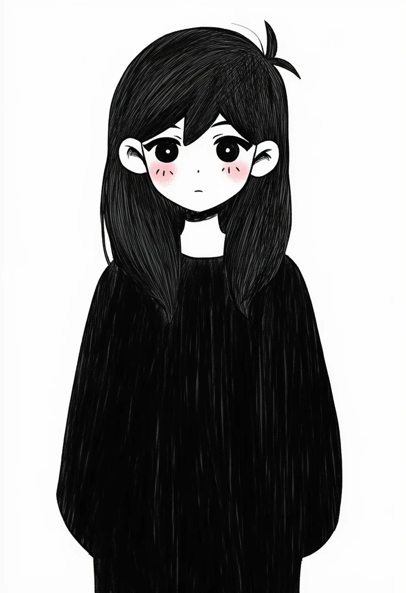 AI-generated NovelAI Diffusion V4.5 sample of the "omori" tag