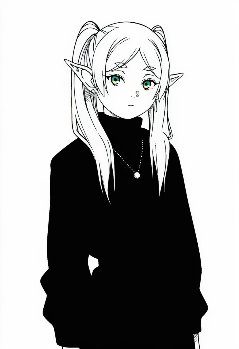 AI-generated NovelAI Diffusion V4.5 sample of the "sousou no frieren" tag