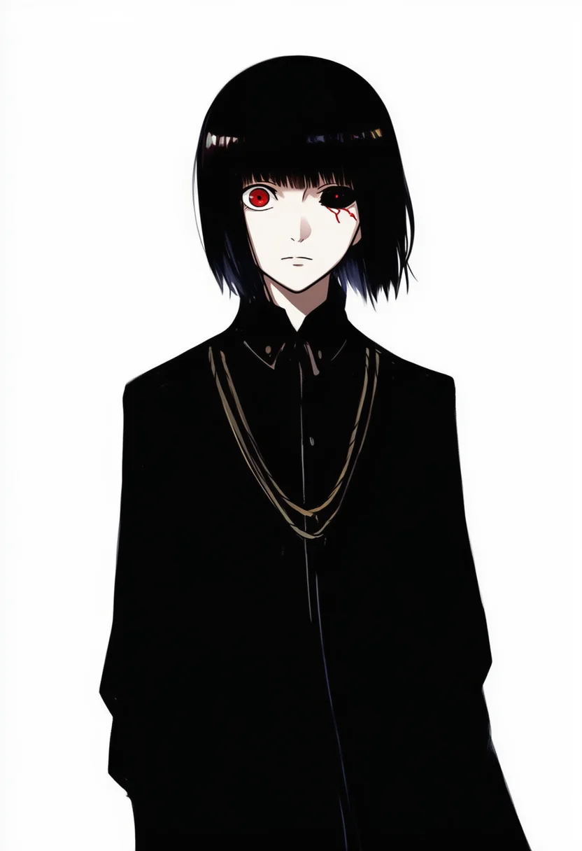 AI-generated NovelAI Diffusion V4.5 sample of the "tokyo ghoul" tag